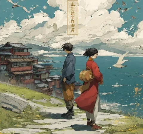 reunion动漫工作室收尾视觉，展示角色设定与商业插画的创作氛围